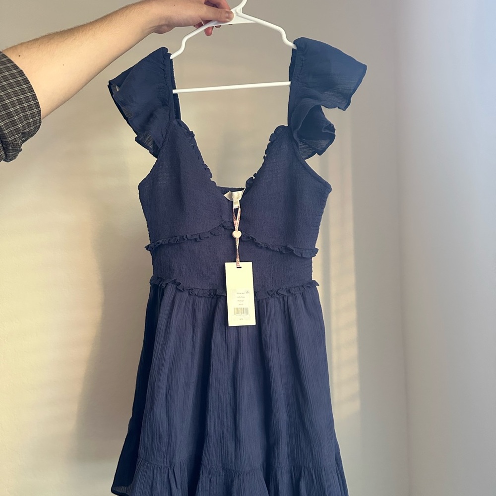 LoveShackFancy Navy Mini Dress